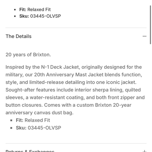 Brixton 20th Anniversary Mast Jacket - Picture 2 of 6